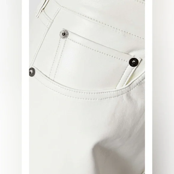 AGOLDIE  White faux Leather Pants - Picture 6 of 7